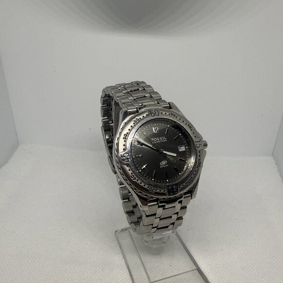 Fossil AM3198 Men's Blue/Black Dial Silver Stainless Steel Quartz Watch Date - Picture 10 of 16